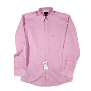 Club Room Pink Point Collar Dress Shirt Mens Large 16 34-35 Classic‎ Fit